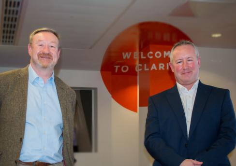 Iain Young and Chad Griffin at Morton Fraser offices