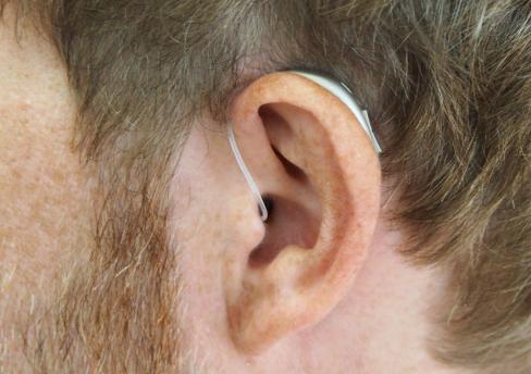 Person wearing hearing aid 