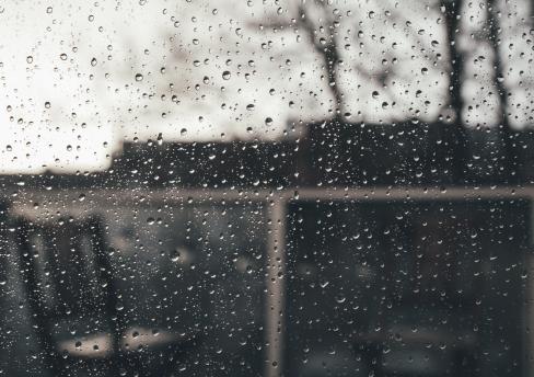 Gloomy weather through a window 